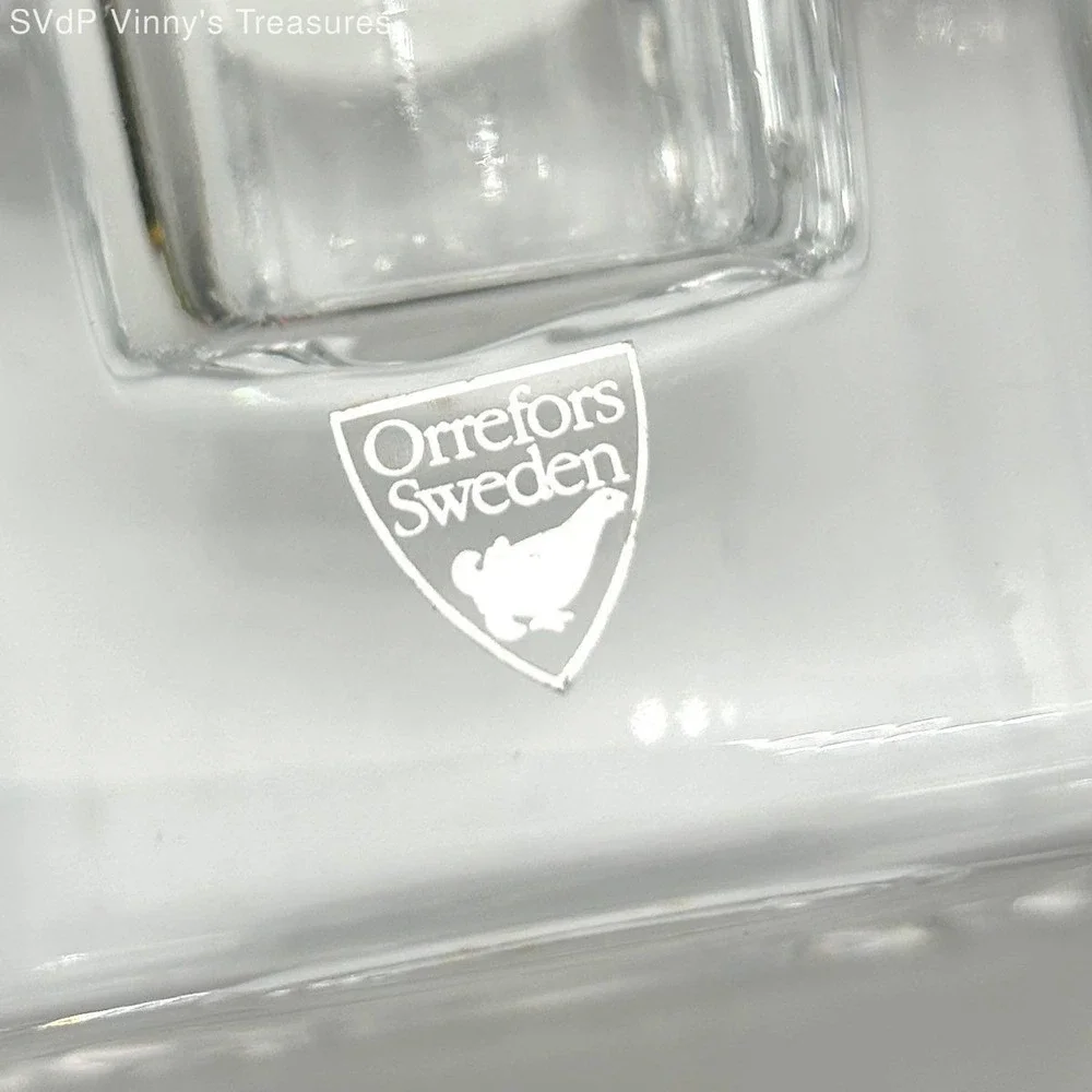 Orrefors Celeste Crystal Votive Tea Light Candle Holder Set 3 Graduated Sizes